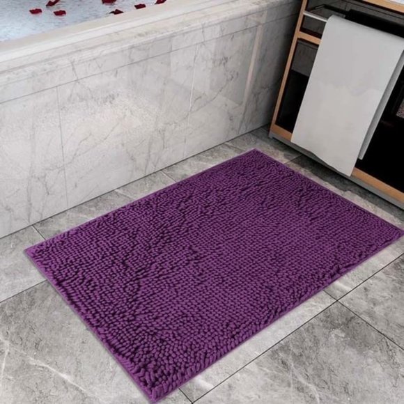 Catalina Home Chenille Bath Mat 24 x 36 in (Purple) 100% Polyester - Picture 1 of 3